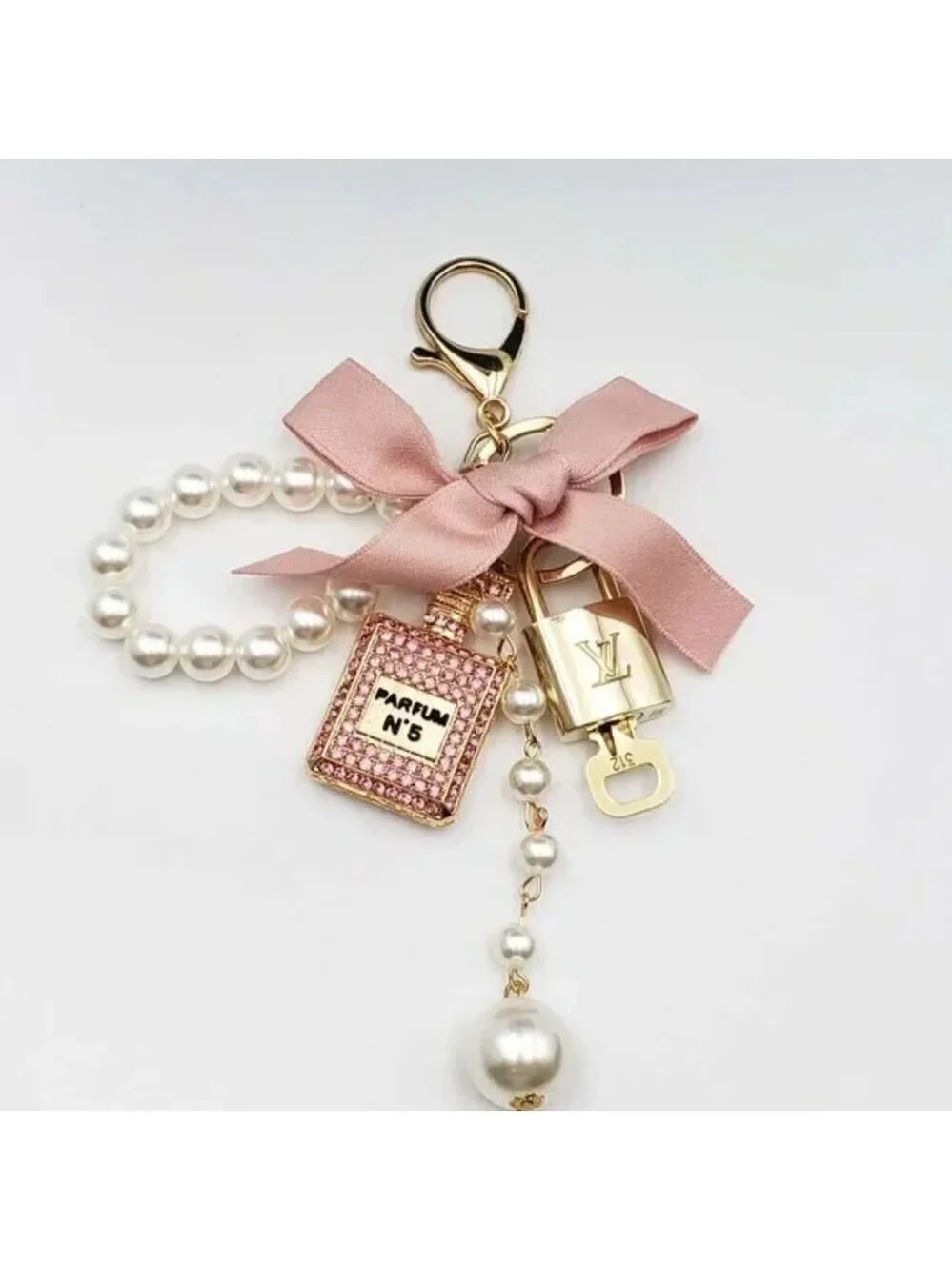 Authentic Louis Vuitton Gold Lock 🔒 Keychain Bag Unbranded N5 Bottle Charm LV